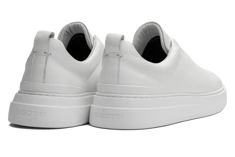 White natural leather sneakers