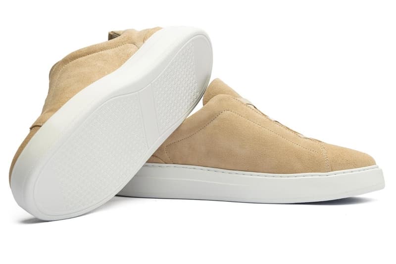 Beige suede sneakers