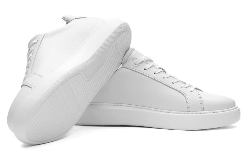White natural leather sneakers