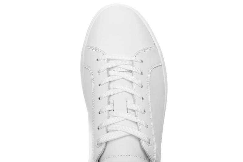 White natural leather sneakers