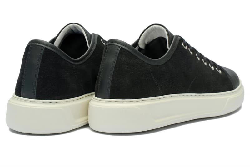Black leather and suede sneakers