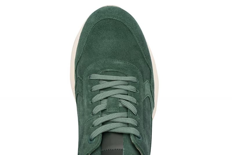 Green suede sneakers