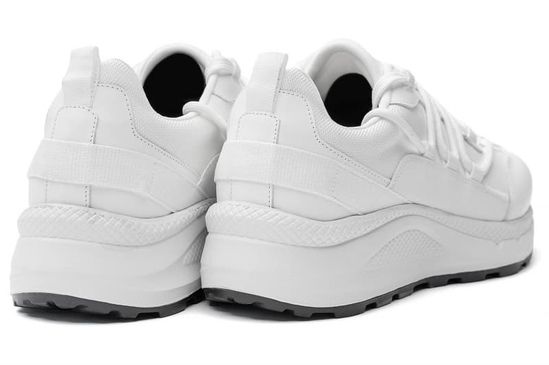 White natural leather sneakers