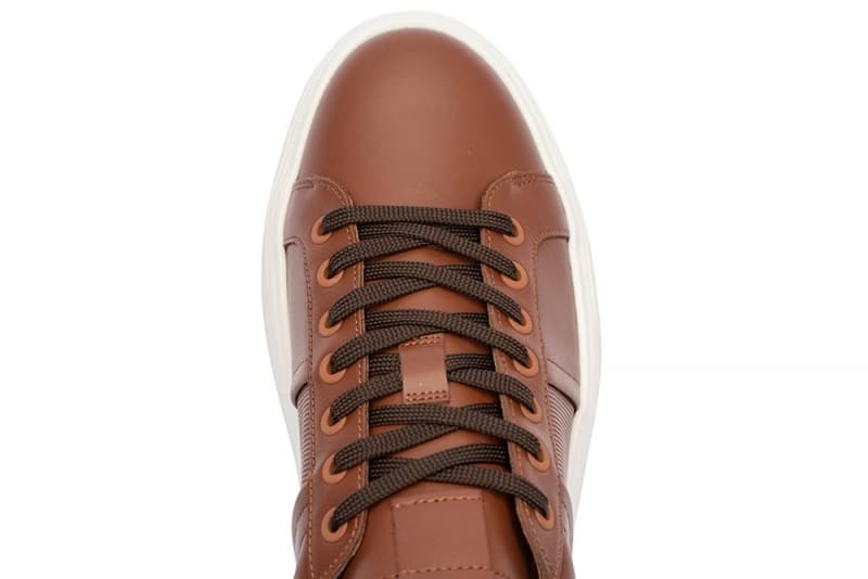 Brown natural leather sneakers