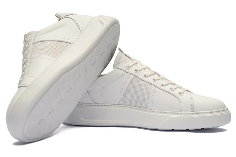 White natural leather sneakers