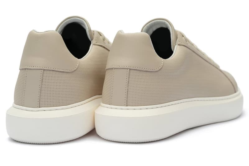 Natural leather beige sneakers