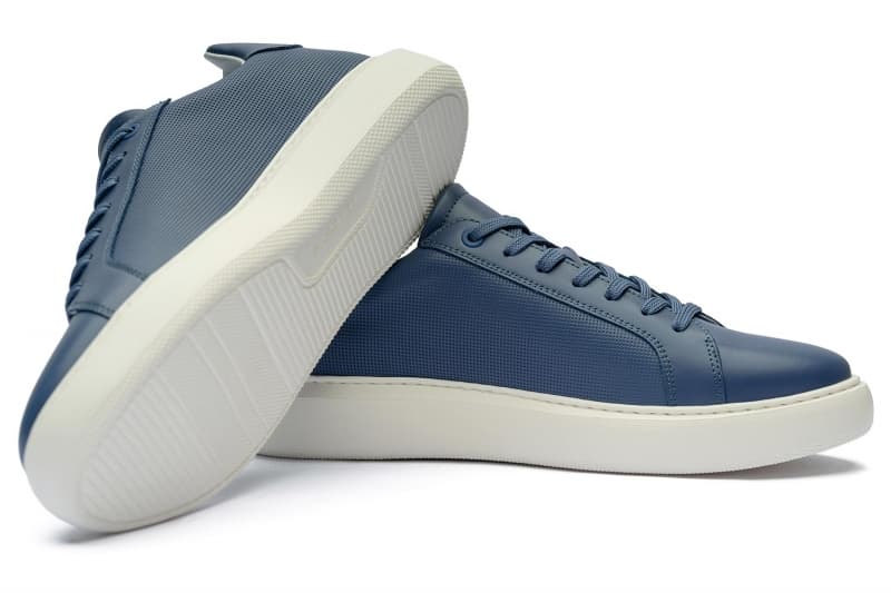 Blue natural leather sneakers