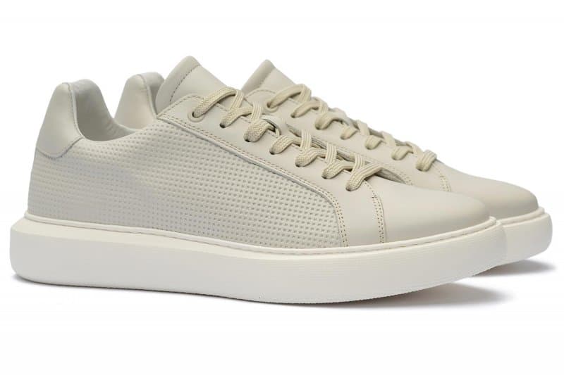 White natural leather sneakers