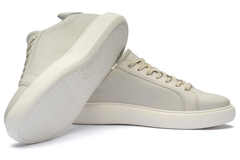 White natural leather sneakers