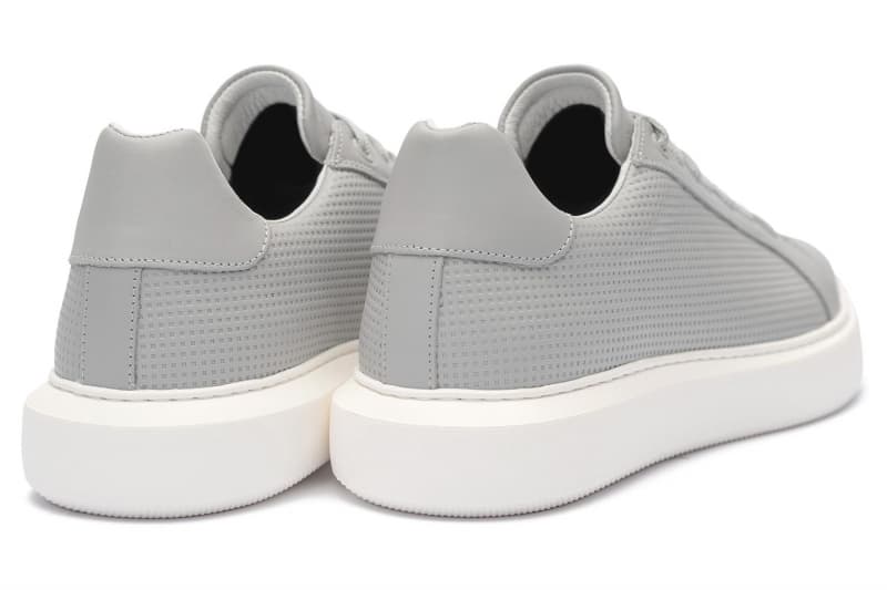 Grey natural leather sneakers