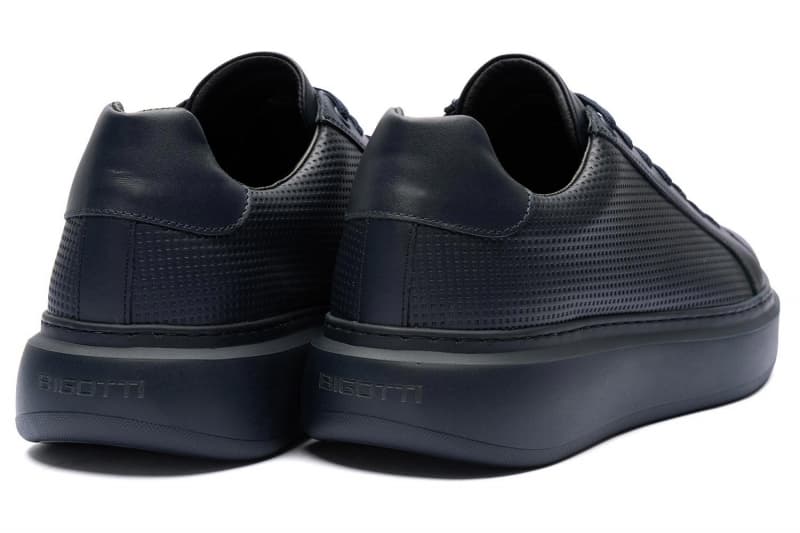 Navy Sneakers Genuine Leather