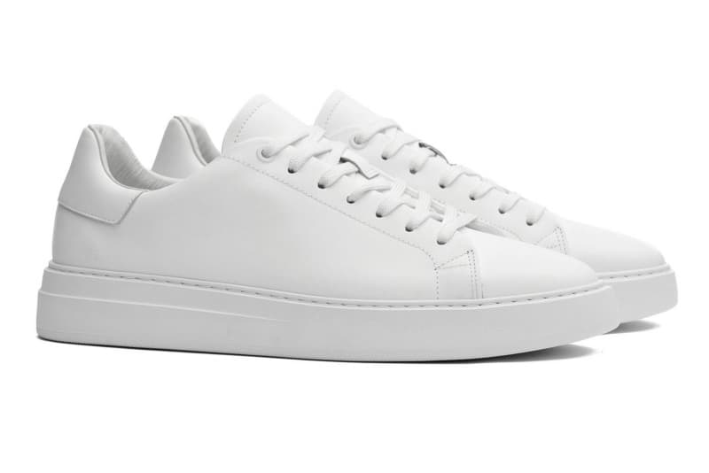 White natural leather sneakers