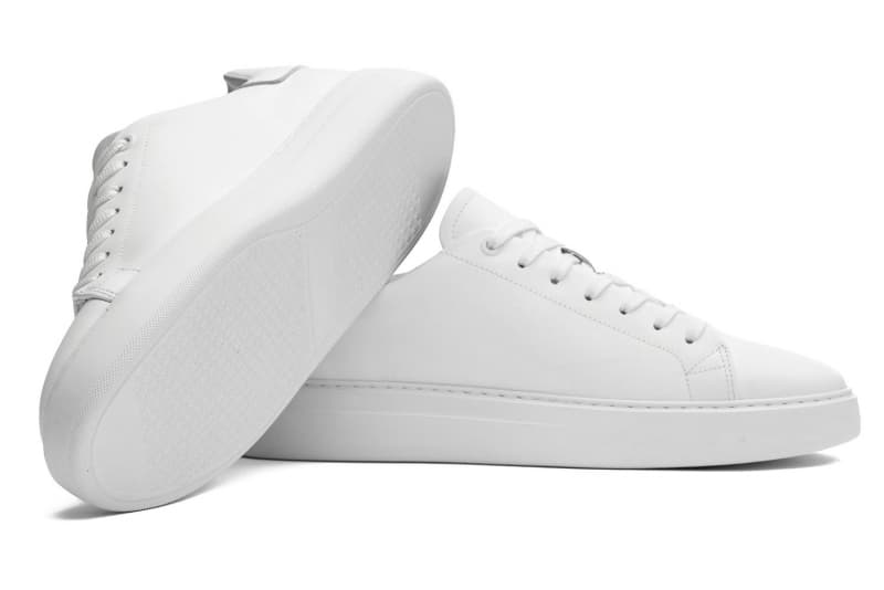White natural leather sneakers
