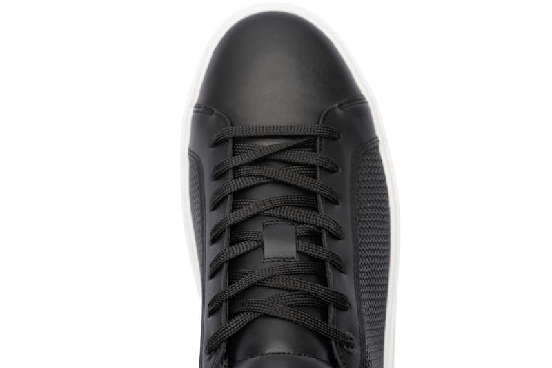 Black genuine leather sneakers