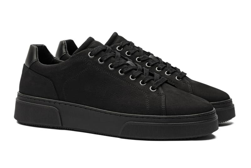 Black nabuk leather sneakers