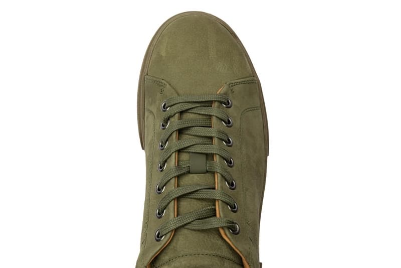 Khaki nabuk leather sneakers