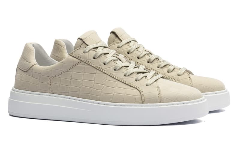 Natural leather beige sneakers