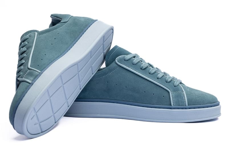 Blue suede sneakers