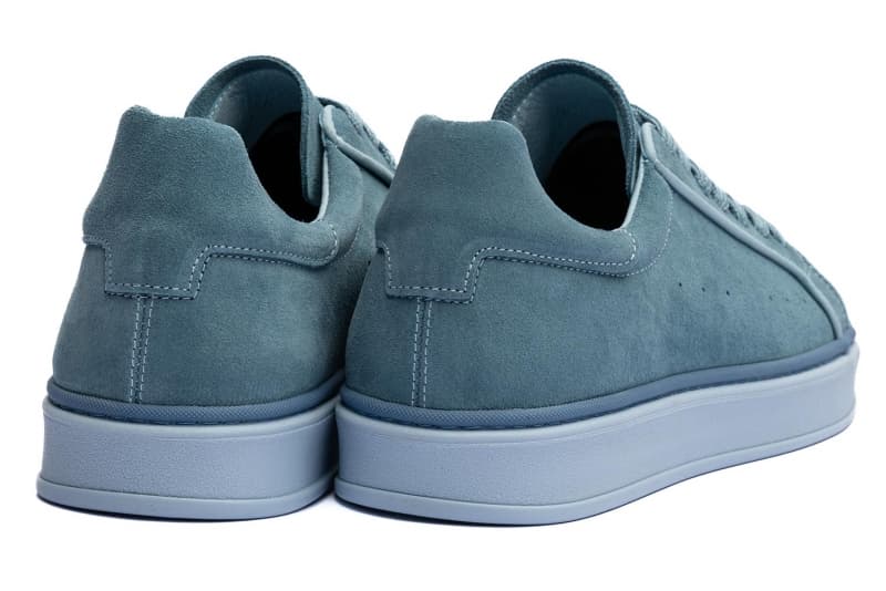 Blue suede sneakers
