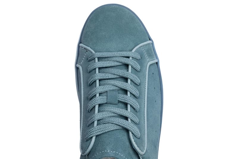 Blue suede sneakers